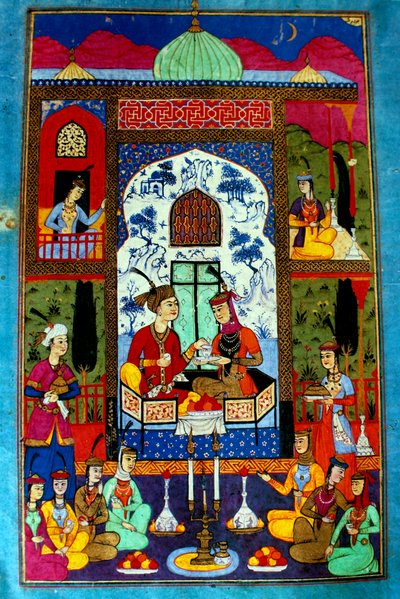 Xosrov écoutant les légendes racontées par les filles de Shirin - Unbekannt Unbekannt